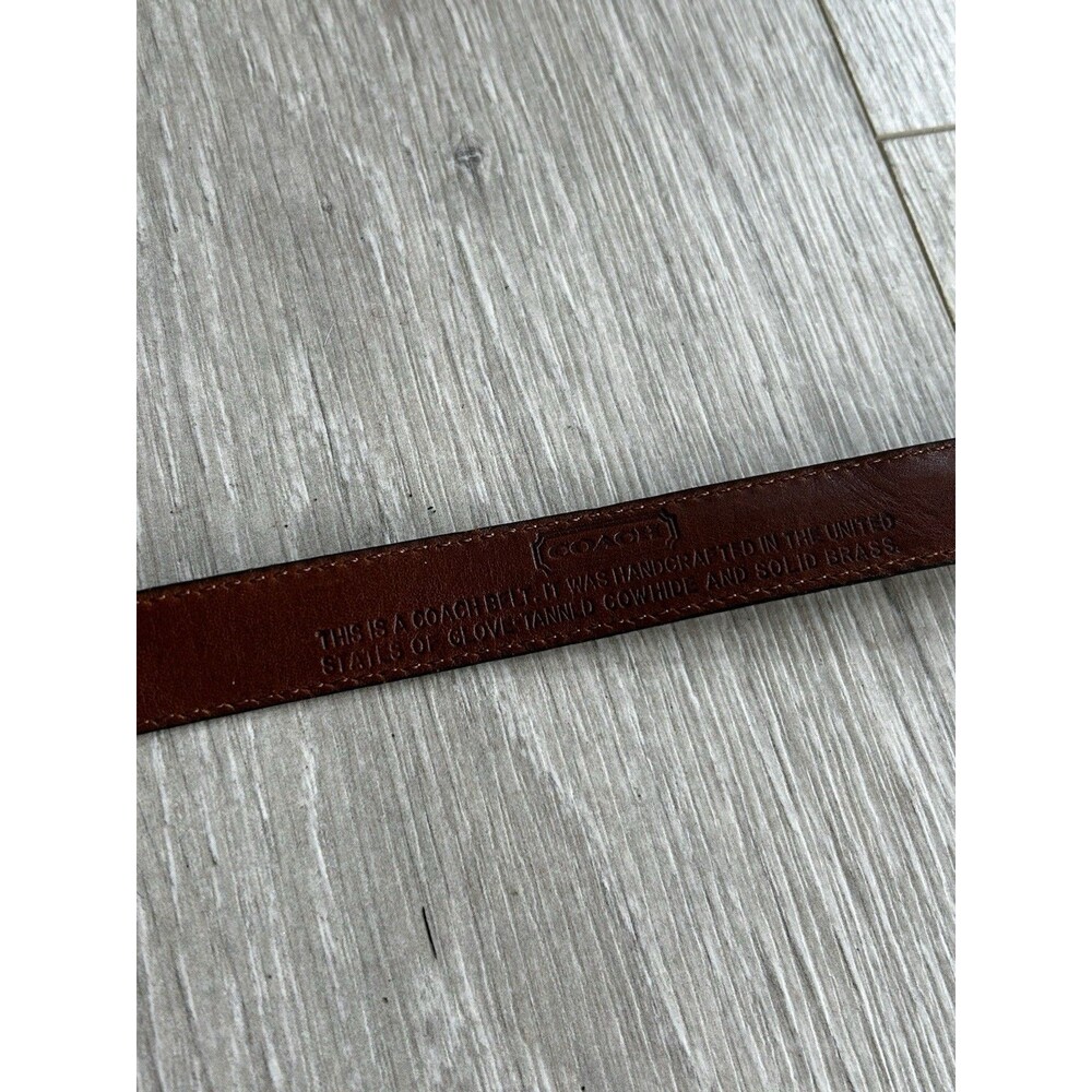 Women's Coach Belt Size Medium Brown Genuine Leather Solid Brass Buckle Preppy - Picture 7 of 7
